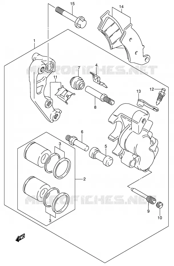 ETRIER DE FREIN AVANT Suzuki MOTO 250 DR-Z 2003  DR-Z250K3(E24)