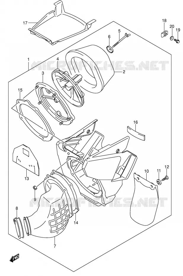 FILTRE A AIR (MODELE K4/K5/K6) Suzuki MOTO 125 RM 2005  RM125K5