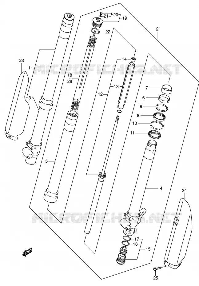 FOURCHE (MODELE K5/K6) Suzuki MOTO 85 RM 2004  RM85K4(P3/P28)