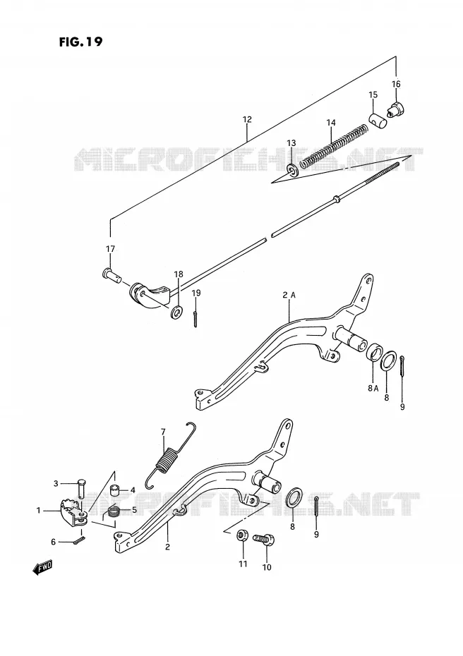FREIN ARRIERE (MODELE G/H/J/K) Suzuki MOTO 80 RM 1986  RM80G(E3)