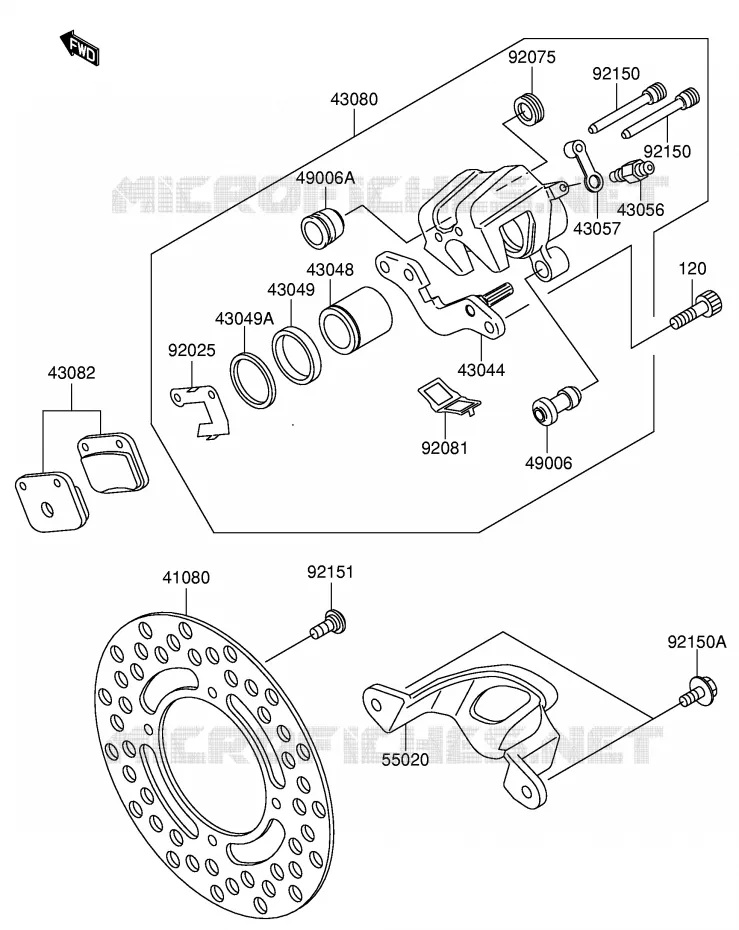 FREIN ARRIERE Suzuki MOTO 65 RM 2003  RM65K3(E21)