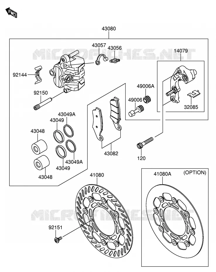 FREIN AVANT Suzuki MOTO 250 RM-Z 2005  RM-Z250K5(E19)