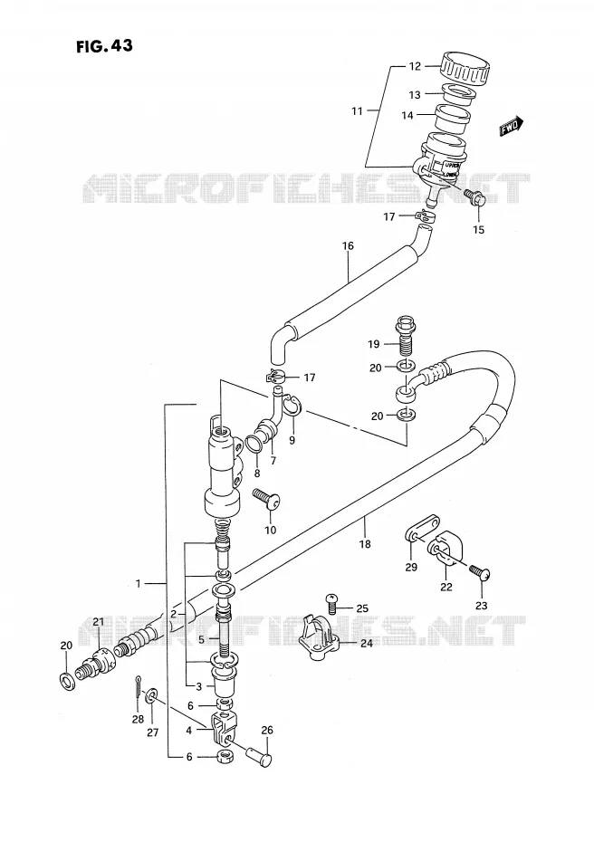 MAITRE CYLINDRE ARRIERE (MODELE K) Suzuki MOTO 250 RMX 1991  RMX250M(E3)
