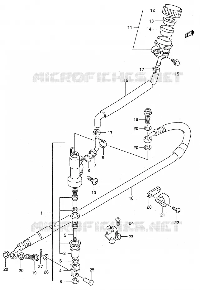 MAITRE CYLINDRE ARRIERE (MODELE L) Suzuki MOTO 250 RMX 1991  RMX250M(E28)