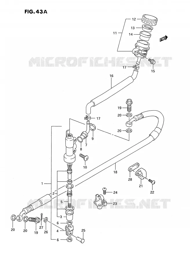 MAITRE CYLINDRE ARRIERE (MODELE L) Suzuki MOTO 250 RMX 1992  RMX250N(E3)