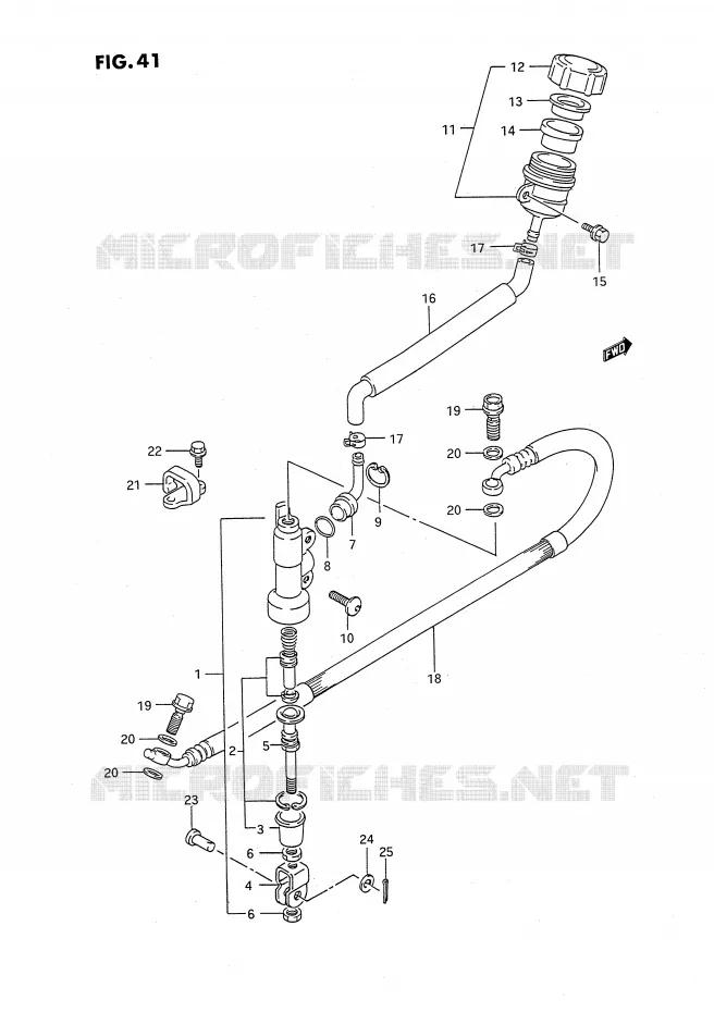 MAITRE CYLINDRE ARRIERE (MODELE L) Suzuki MOTO 80 RM 1990  RM80XL(E2)