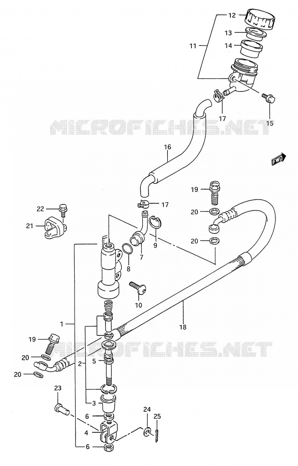 MAITRE CYLINDRE ARRIERE (MODELE M/N/P/R/S) Suzuki MOTO 80 RM 1994  RM80R(E28)