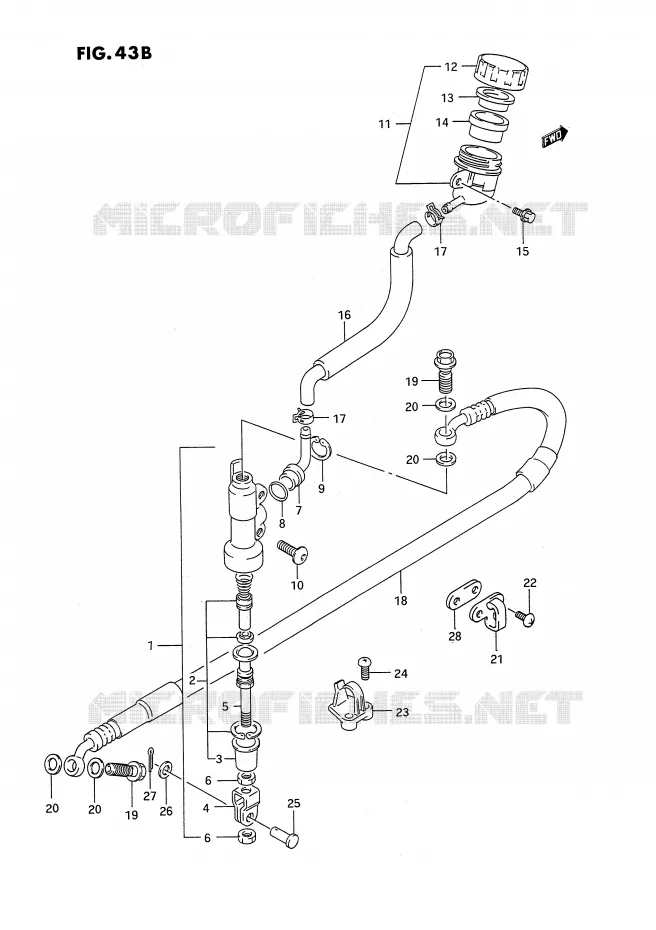 MAITRE CYLINDRE ARRIERE (MODELE M/N/P/R/S/T) Suzuki MOTO 250 RMX 1993  RMX250P(E3)