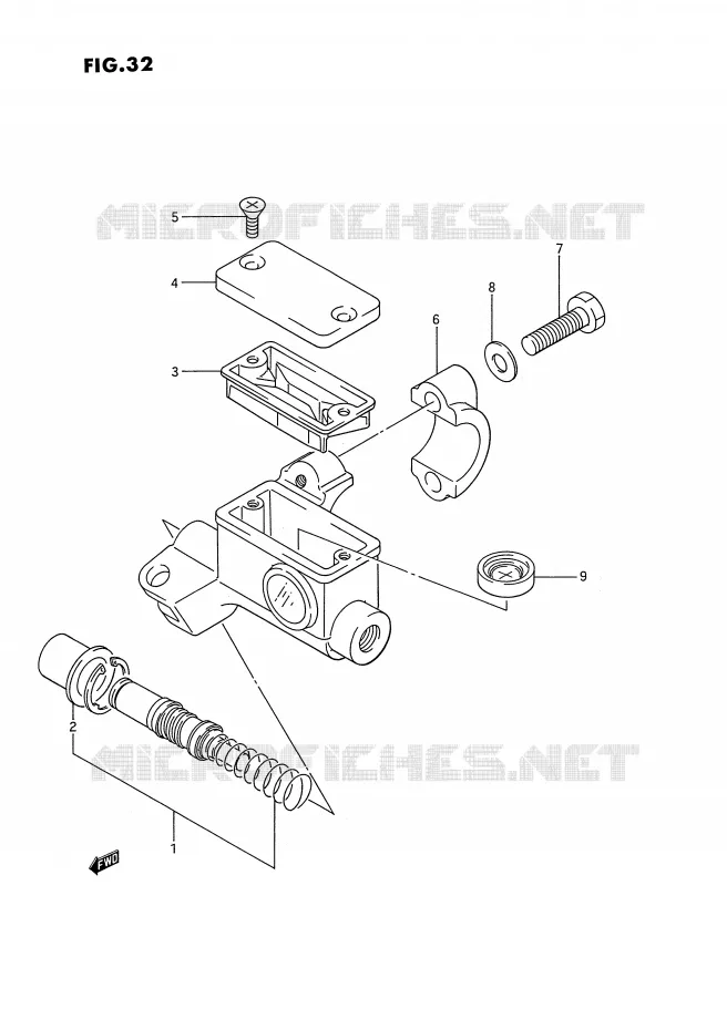 MAITRE CYLINDRE AVANT (MODELE G/H/J) Suzuki MOTO 80 RM 1988  RM80J(E3)