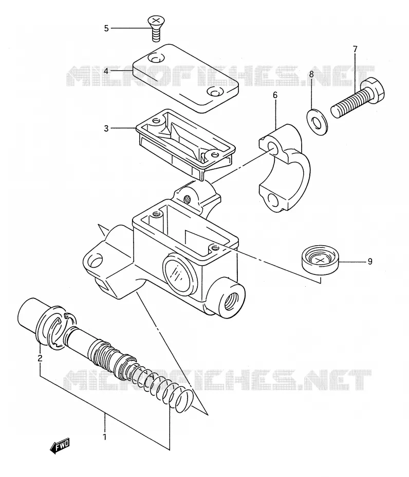 MAITRE CYLINDRE AVANT (MODELE G/H/J) Suzuki MOTO 80 RM 1989  RM80K(E28)
