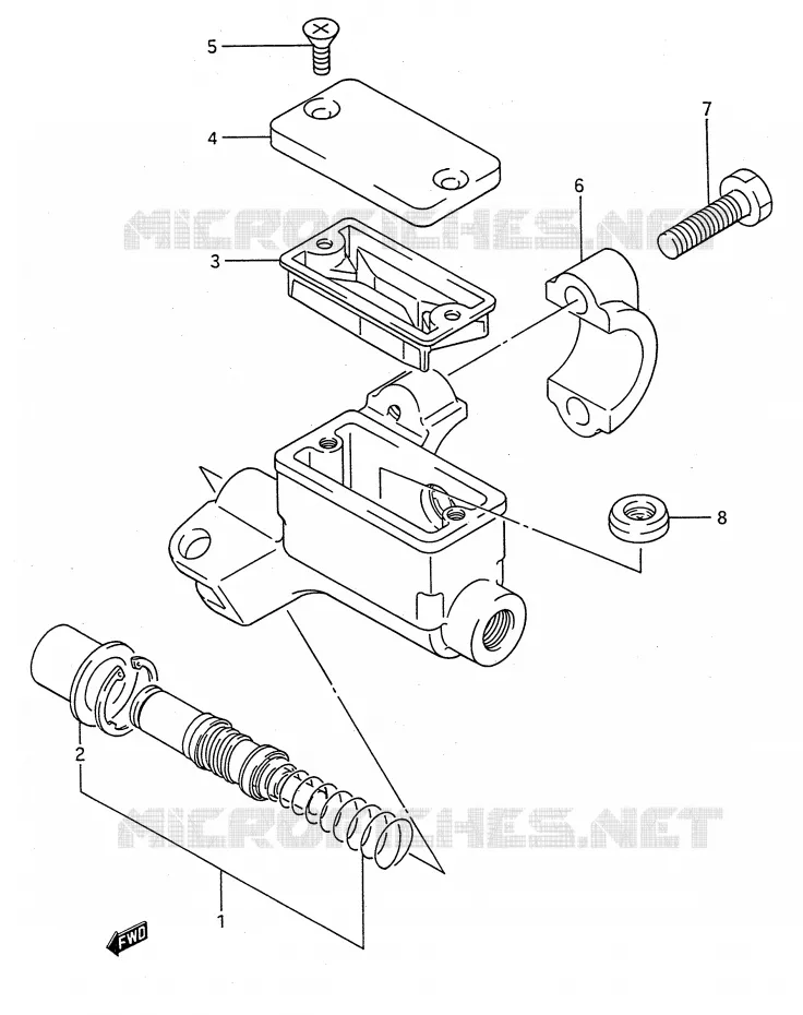 MAITRE CYLINDRE AVANT (MODELE K/L/M/N/P/R/S) Suzuki MOTO 80 RM 1993  RM80P(E28)