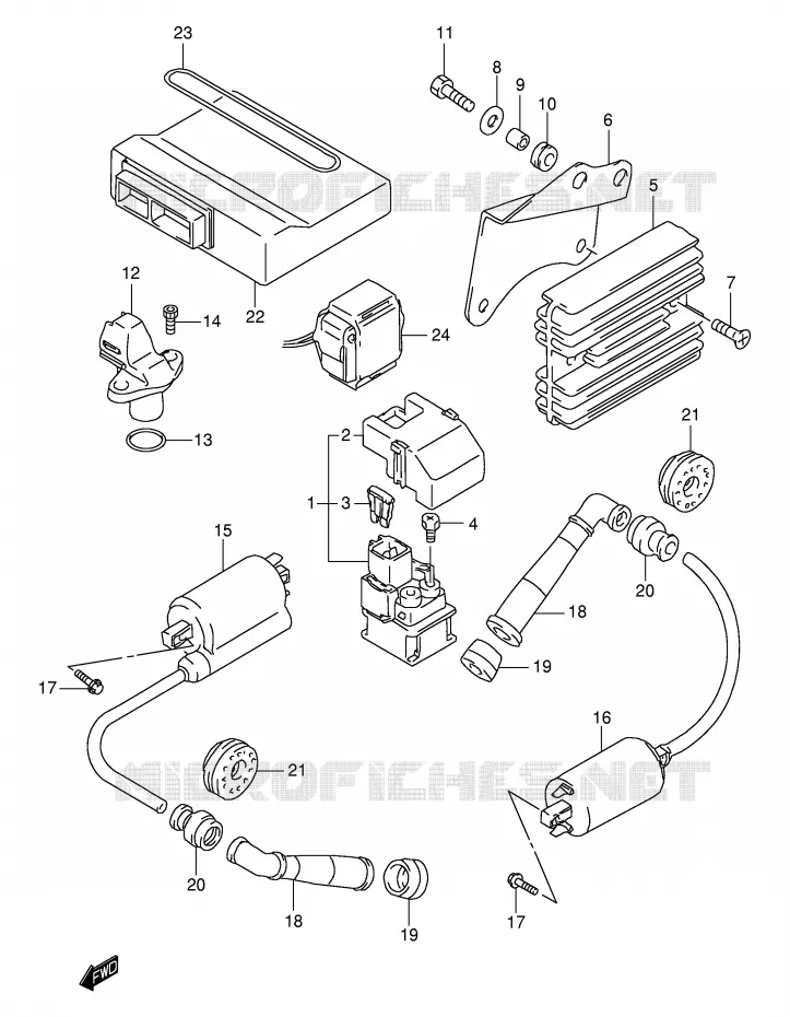 PARTIE ELECTRIQUE (MODELE W/X/Y/K1) Suzuki MOTO 1000 TL-S 1998  TL1000SW(E2)