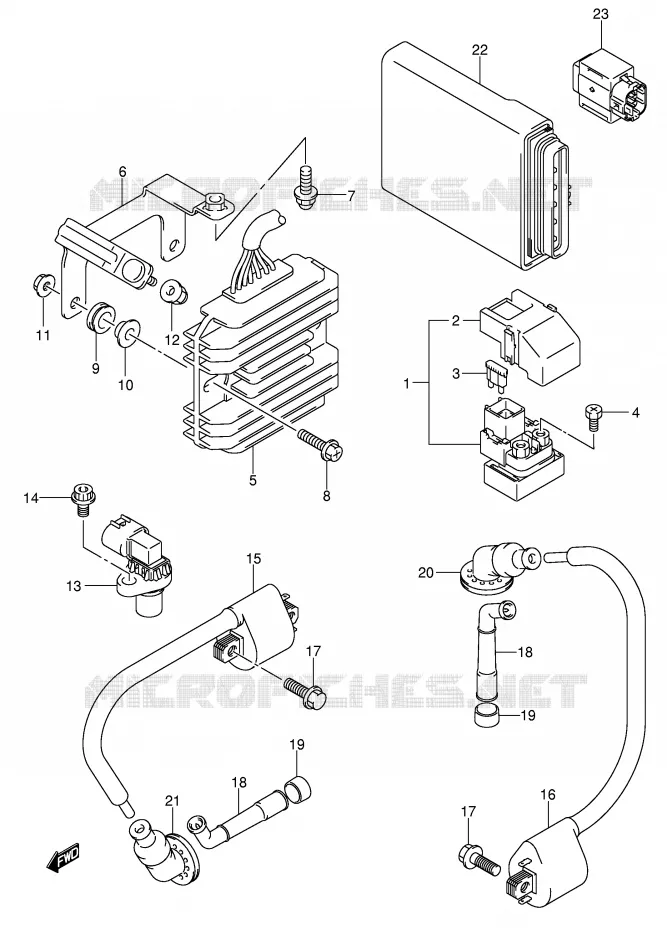 PARTIE ELECTRIQUE (SV1000/U1/U2) Suzuki MOTO 1000 SV 2004  SV1000U2K4(E2)