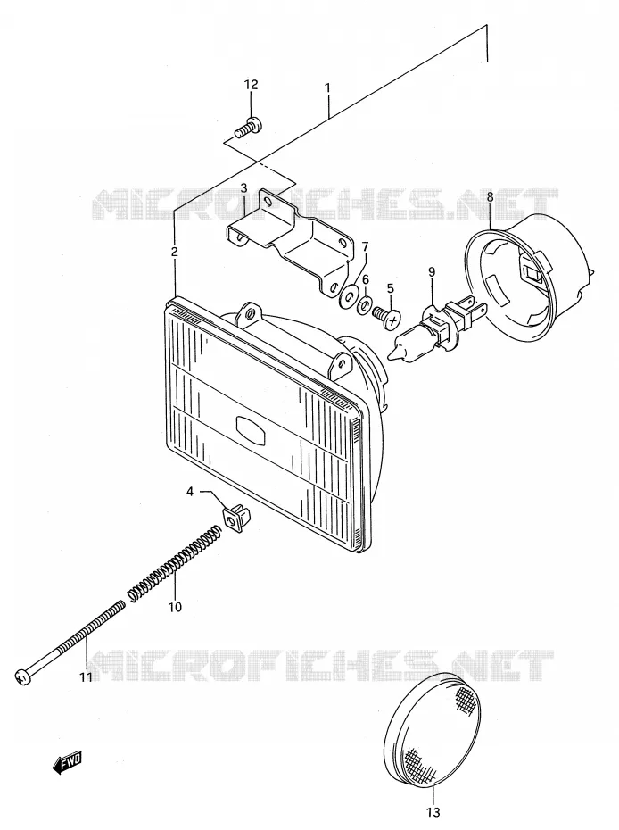 PHARE Suzuki MOTO 250 RMX 1990  RMX250L(E28)