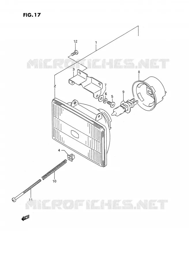 PHARE Suzuki MOTO 250 RMX 1993  RMX250P(E3)