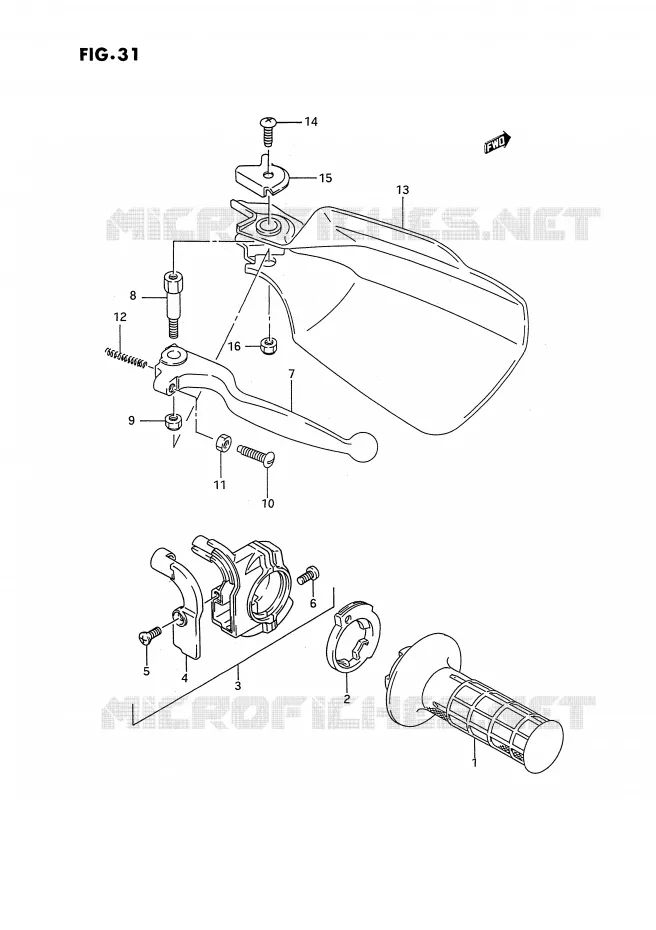 PROTEGE MAIN DROIT Suzuki MOTO 250 RMX 1993  RMX250RP(E1)