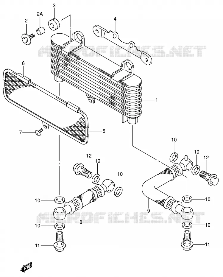 RADIATEUR D'HUILE Suzuki MOTO 1000 SV 2005  SV1000SK5(E2)