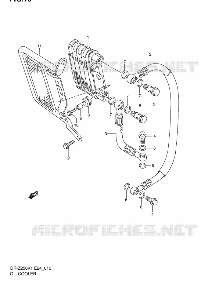 RADIATEUR D'HUILE Suzuki MOTO 250 DR-Z 2003  DR-Z250K3(E24)