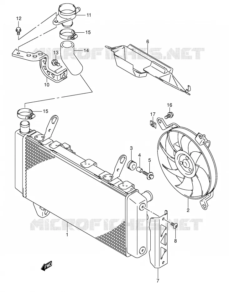 RADIATEUR Suzuki MOTO 1000 SV 2005  SV1000S2K5(E2)