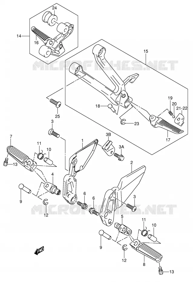 REPOSE PIED (MODELE K3) Suzuki MOTO 650 SV-S 2007  SV650SUAK7(E2)