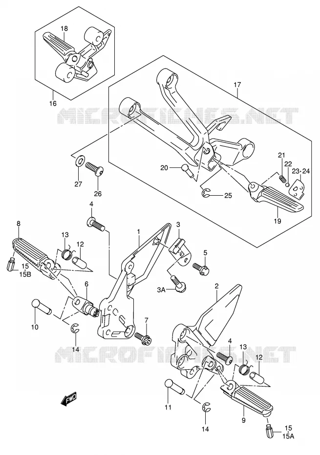 REPOSE PIED (MODELE K4/K5) Suzuki MOTO 1000 SV 2004  SV1000U1K4(E2)