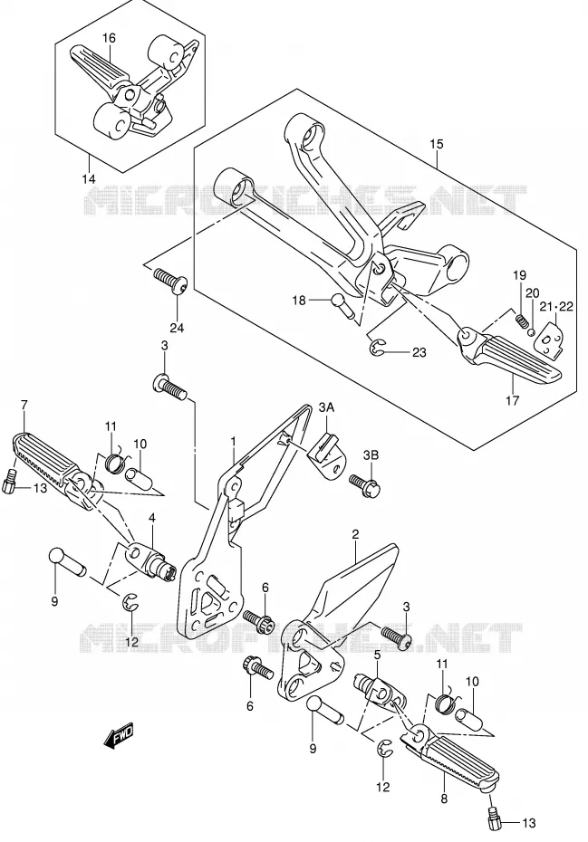 REPOSE PIED (SV1000S/S1/S2K3) Suzuki MOTO 1000 SV 2004  SV1000U1K4(E2)