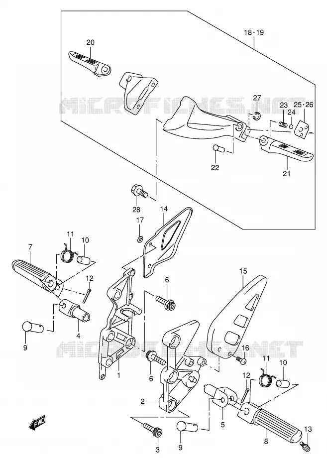 REPOSE PIED Suzuki MOTO 1000 TL-R 2000  TL1000RY(E2)