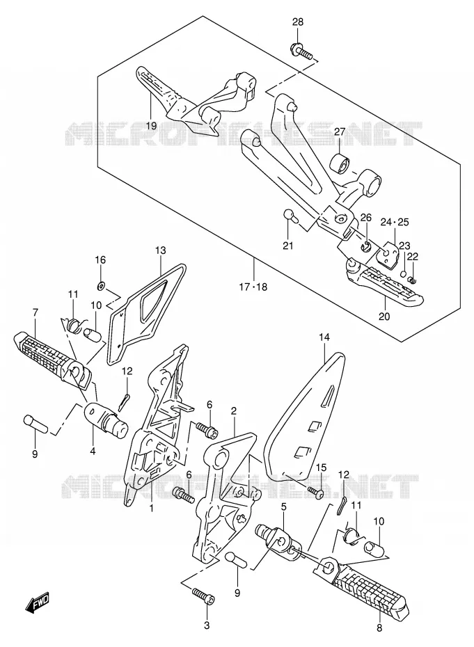 REPOSE PIED Suzuki MOTO 1000 TL-S 1998  TL1000SW(E2)