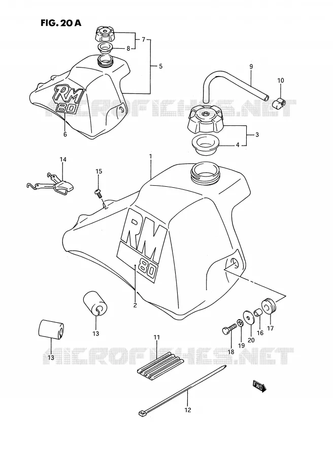 RESERVOIR D'ESSENCE (MODELE J/K) Suzuki MOTO 80 RM 1987  RM80H(E3)