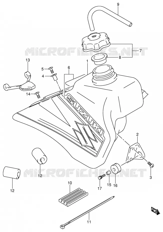 RESERVOIR D'ESSENCE (MODELE K2) Suzuki MOTO 85 RM 2003  RM85K3(P3/P28)
