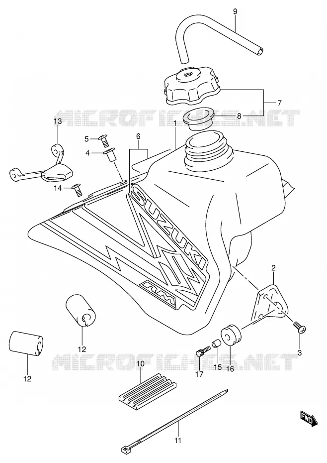 RESERVOIR D'ESSENCE (MODELE K3) Suzuki MOTO 85 RM 2004  RM85K4(P3/P28)