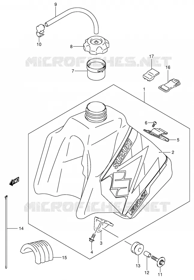 RESERVOIR D'ESSENCE (MODELE K4) Suzuki MOTO 250 DR-Z 2002  DR-Z250K2(E24)