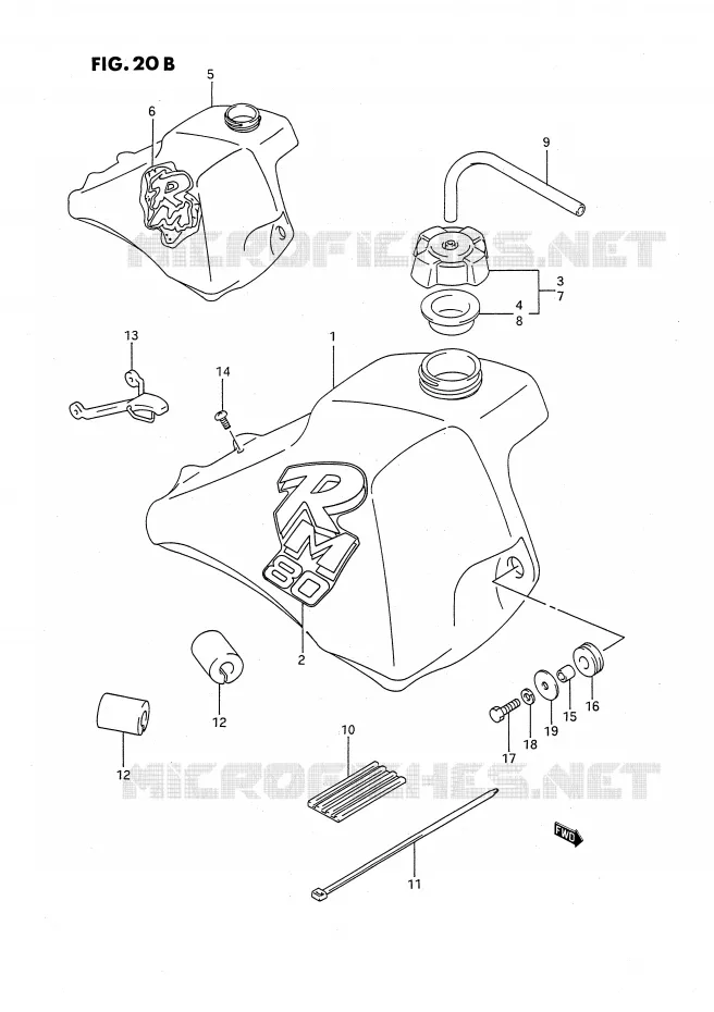 RESERVOIR D'ESSENCE (MODELE L/M) Suzuki MOTO 80 RM 1987  RM80XH(E2)