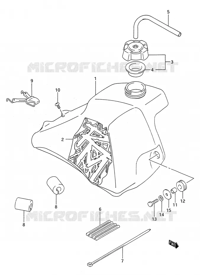 RESERVOIR D'ESSENCE (MODELE R/S) Suzuki MOTO 80 RM 1990  RM80L(E28)