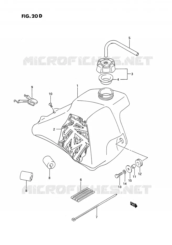 RESERVOIR D'ESSENCE (MODELE R/S) Suzuki MOTO 80 RM 1992  RM80N(E3)