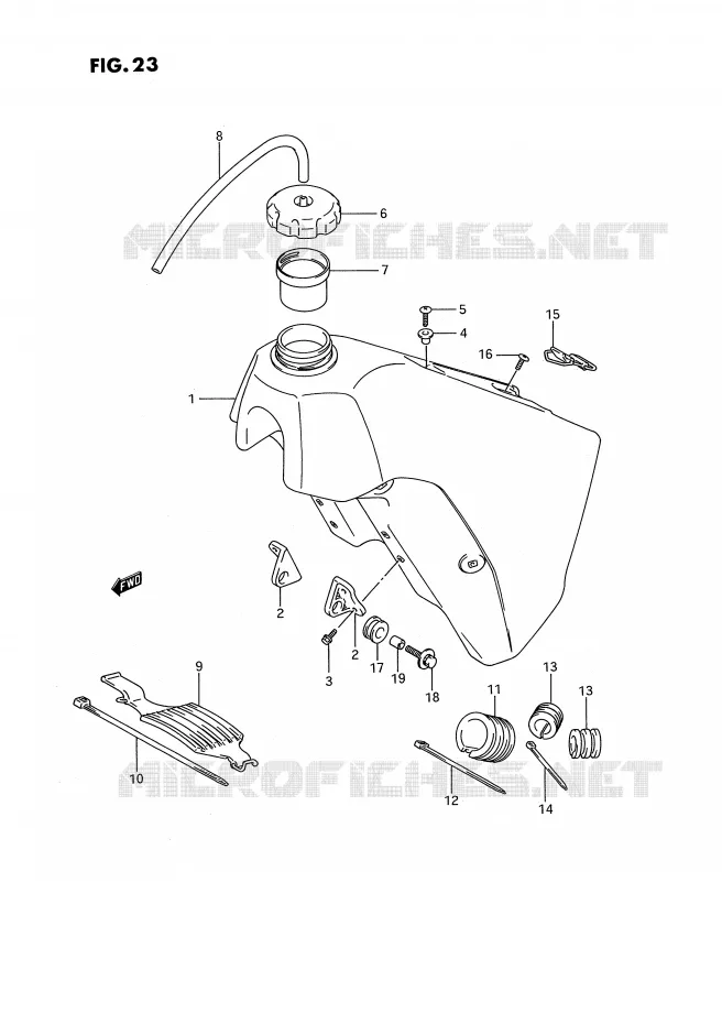 RESERVOIR D'ESSENCE Suzuki MOTO 250 RMX 1995  RMX250S(E3)