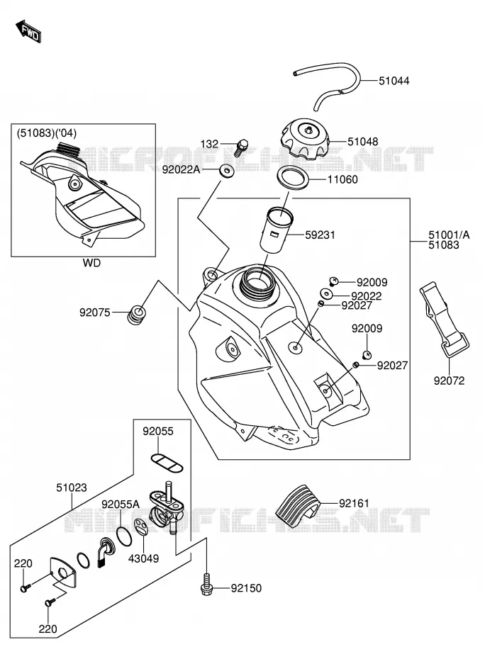 RESERVOIR D'ESSENCE Suzuki MOTO 65 RM 2003  RM65K3(E3)