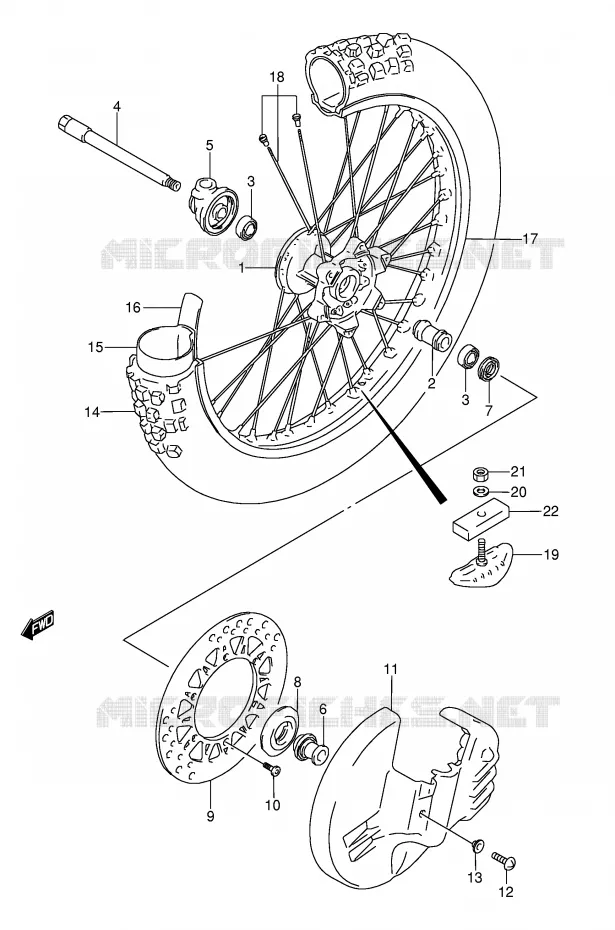 ROUE AVANT (MODELE M) Suzuki MOTO 250 RMX 1993  RMX250P(E1)