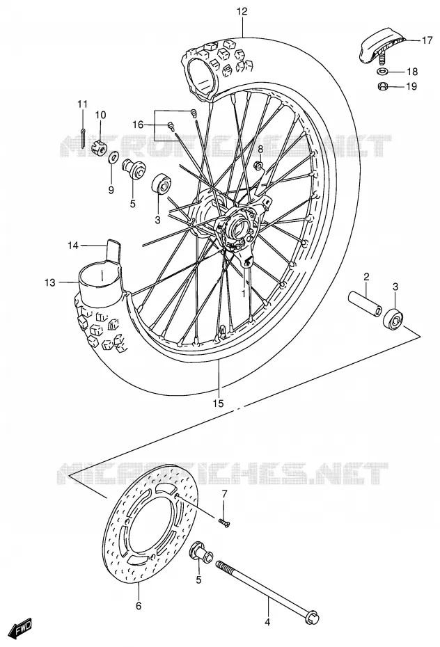 ROUE AVANT (RM85K2/K3/K4) Suzuki MOTO 85 RM 2006  RM85LK6(P3/P28)
