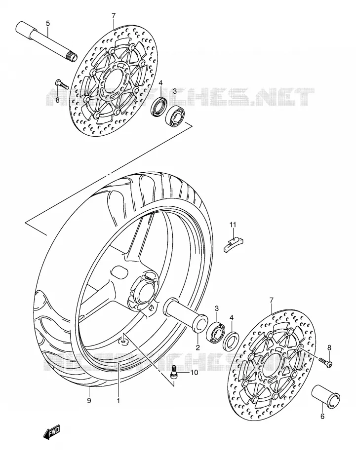 ROUE AVANT Suzuki MOTO 1000 SV 2003  SV1000S1K3(E2)