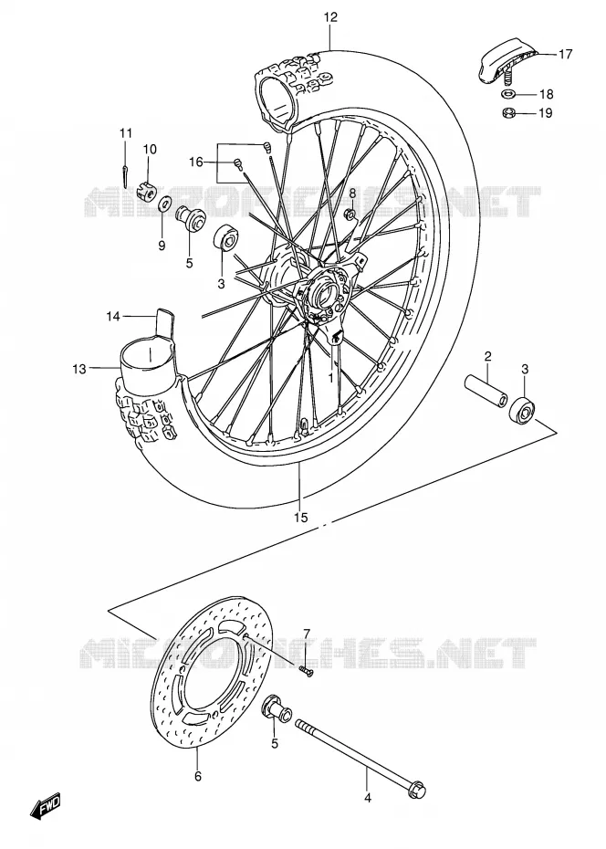 ROUE AVANT Suzuki MOTO 80 RM 1999  RM80X(E3/E28)
