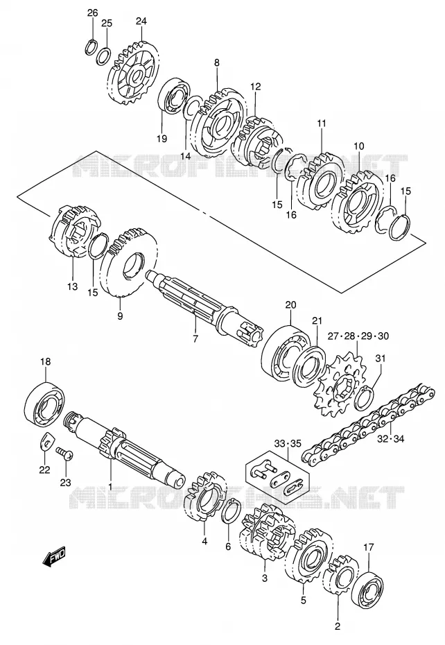 TRANSMISSION Suzuki MOTO 85 RM 2004  RM85LK4(P3/P28)