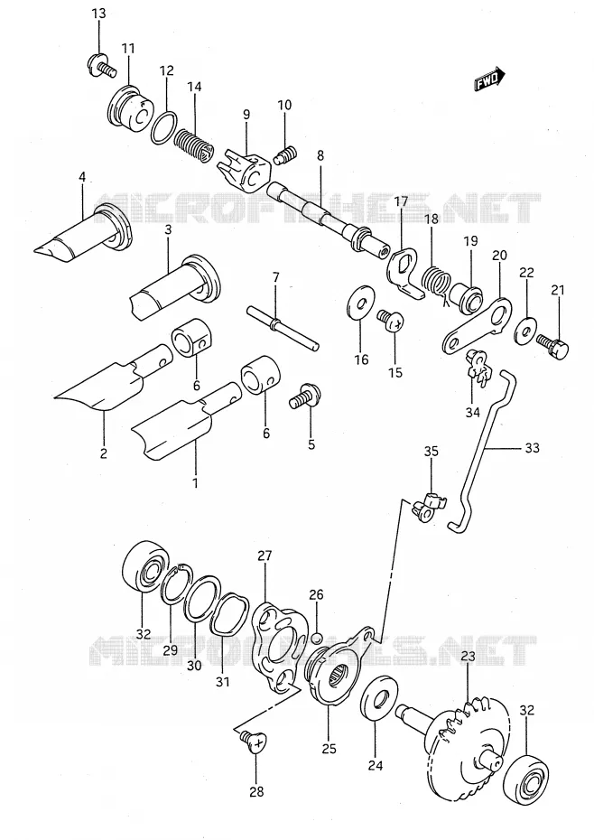 VALVE D'ECHAPPEMENT (MODELE K/L/M/N/P/R/S) Suzuki MOTO 80 RM 1993  RM80P(E28)