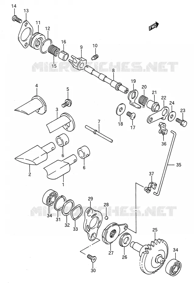 VALVE D'ECHAPPEMENT (MODELE K) Suzuki MOTO 250 RMX 1990  RMX250L(E28)