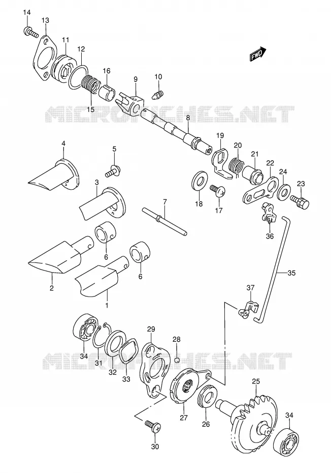 VALVE D'ECHAPPEMENT (MODELE K) Suzuki MOTO 250 RMX 1996  RMX250T(E1)