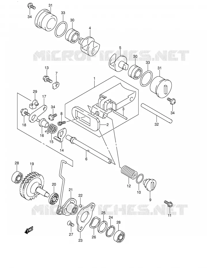 VALVE D'ECHAPPEMENT (MODELE K1) Suzuki MOTO 250 RM 2001  RM250K1(E2)