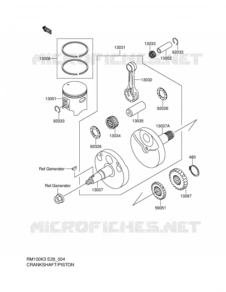 VILEBREQUIN - PISTON Suzuki MOTO 100 RM 2004  RM100K4(E28)