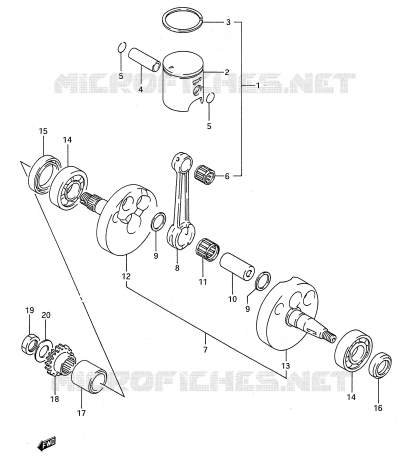 VILEBREQUIN (MODELE M/N/P/R/S) Suzuki MOTO 80 RM 1987  RM80H(E28)