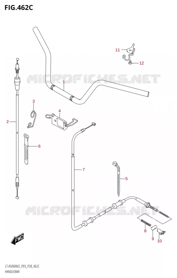 GUIDON (LT-A500X:M2:P33) Suzuki QUAD 500 KINGQUAD 2022  LT-A500X M2 (P03,P28,P33)
