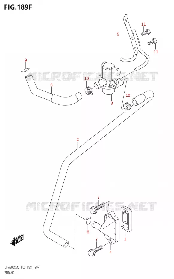 SYSTEME RECYCLAGE GAZ ECHAPPEMENT (LT-A500XP:M2:P33) Suzuki QUAD 500 KINGQUAD 2022  LT-A500X M2 (P03,P28,P33)